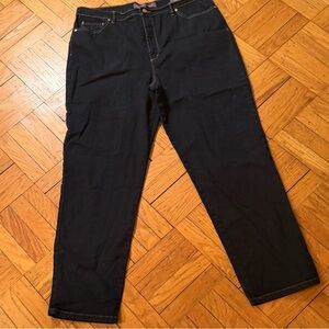 Gloria Vanderbilt Amanda Stretch Jeans Straight Leg High Rise Dark Wash Sz 18